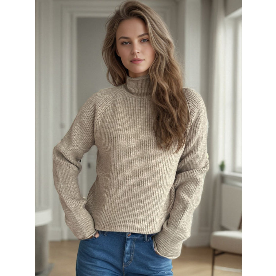 Turtleneck Long Sleeve Sweater Apparel and Accessories