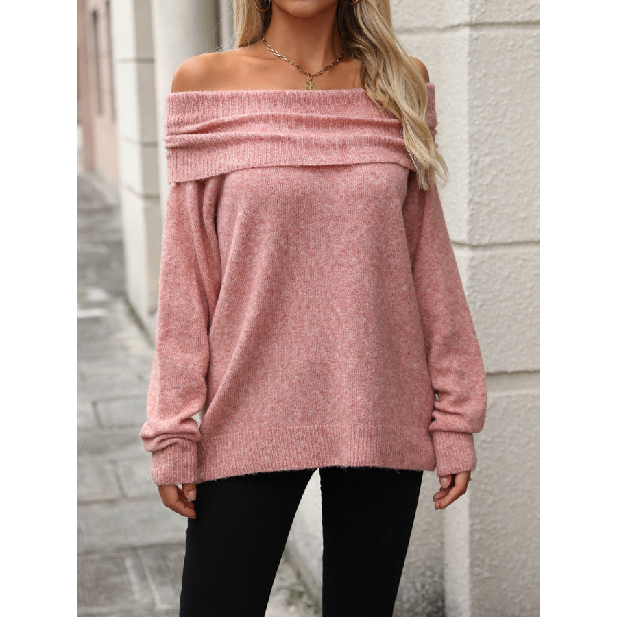 Turtleneck Long Sleeve Sweater Dusty Pink / S Apparel and Accessories