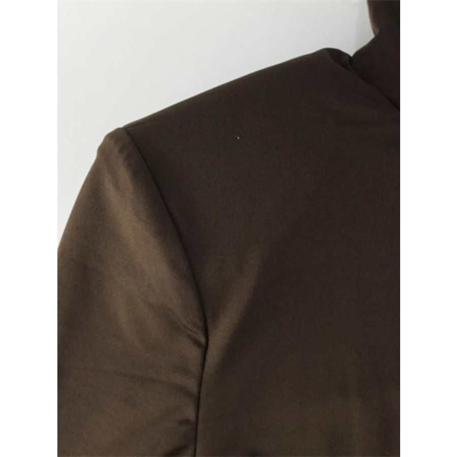 Turtleneck Long Sleeve Tie Waist Maxi Dress Apparel and Accessories