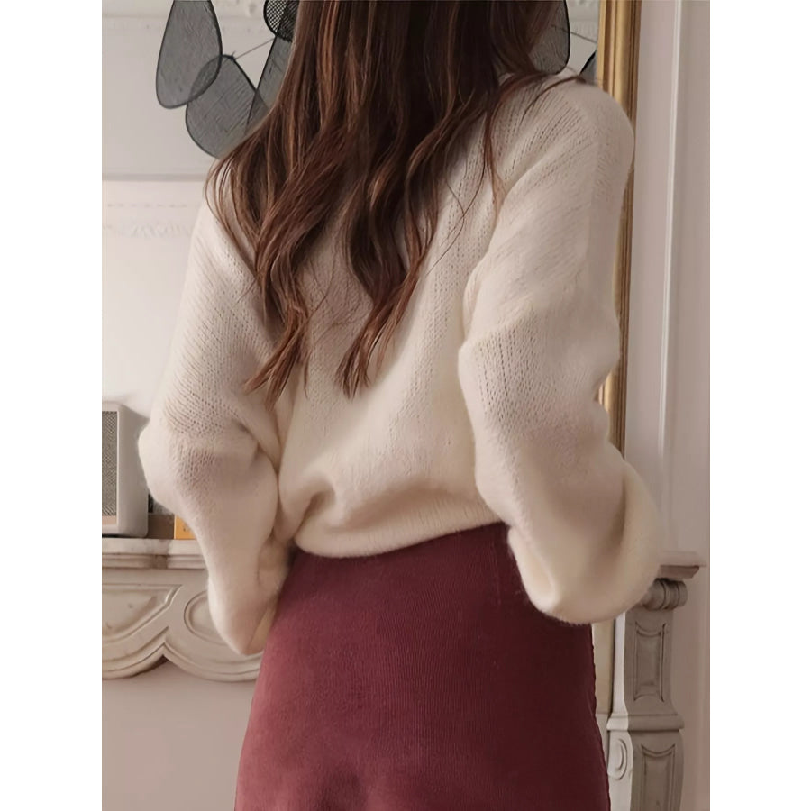 Turtleneck Oversized Dropped Shoulder Sweater Apparel and Accessories