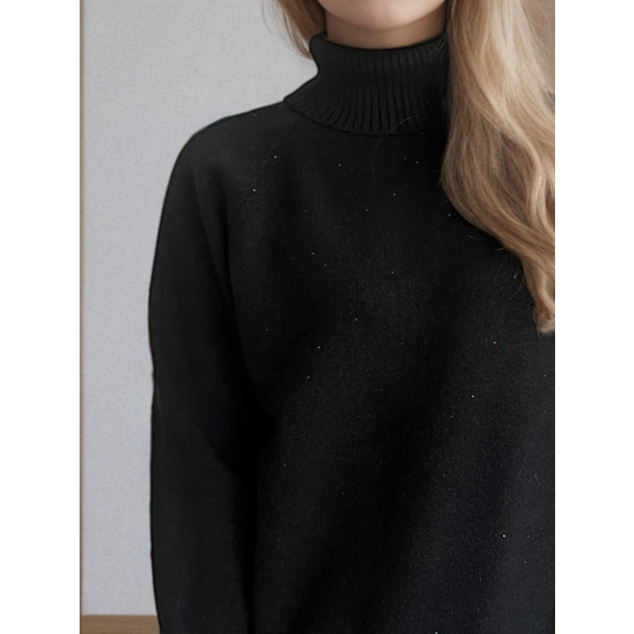 Turtleneck Raglan Sleeve Sweater Apparel and Accessories