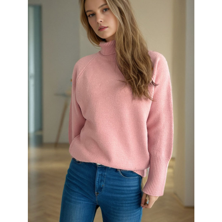 Turtleneck Raglan Sleeve Sweater Apparel and Accessories