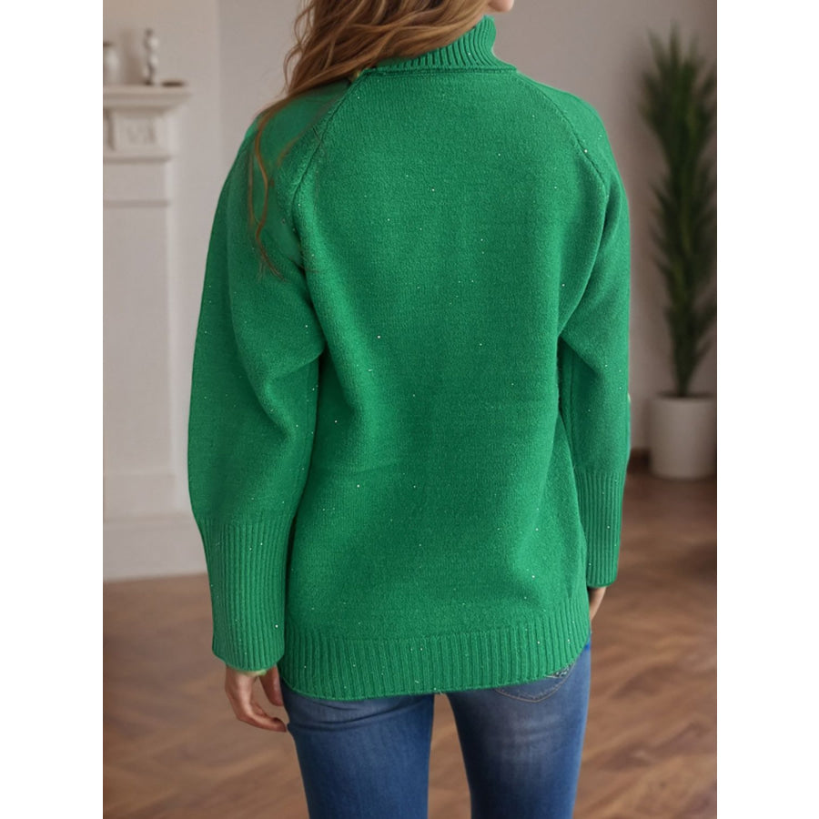 Turtleneck Raglan Sleeve Sweater Apparel and Accessories