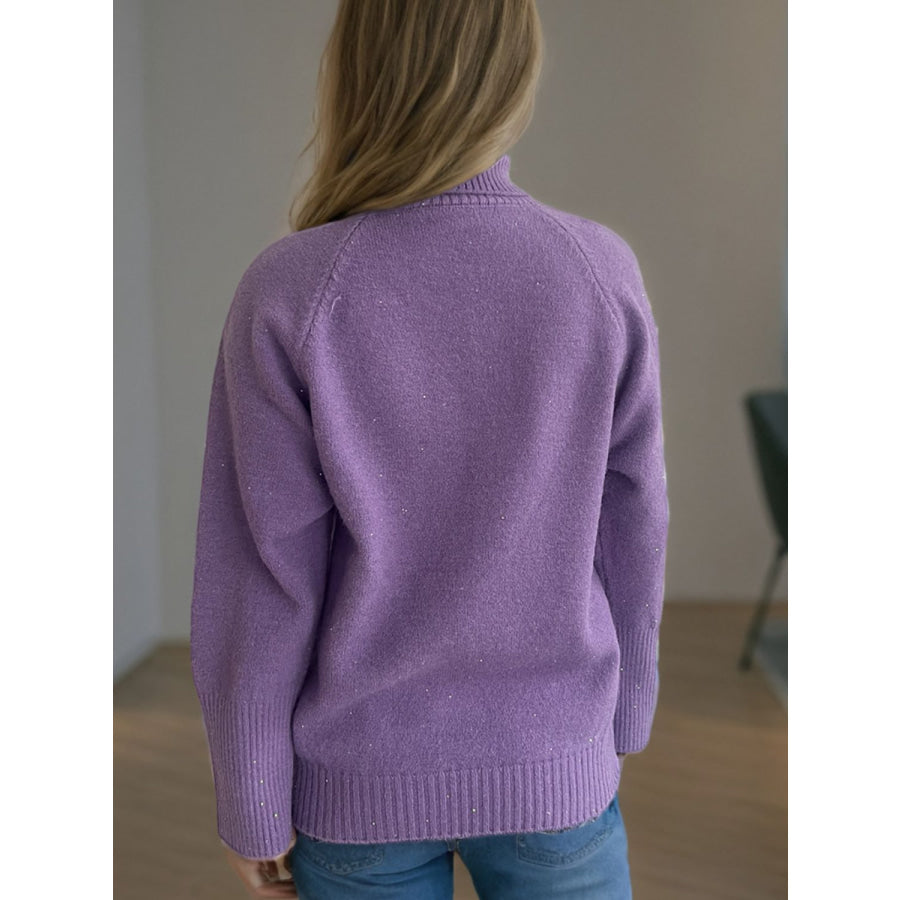 Turtleneck Raglan Sleeve Sweater Apparel and Accessories