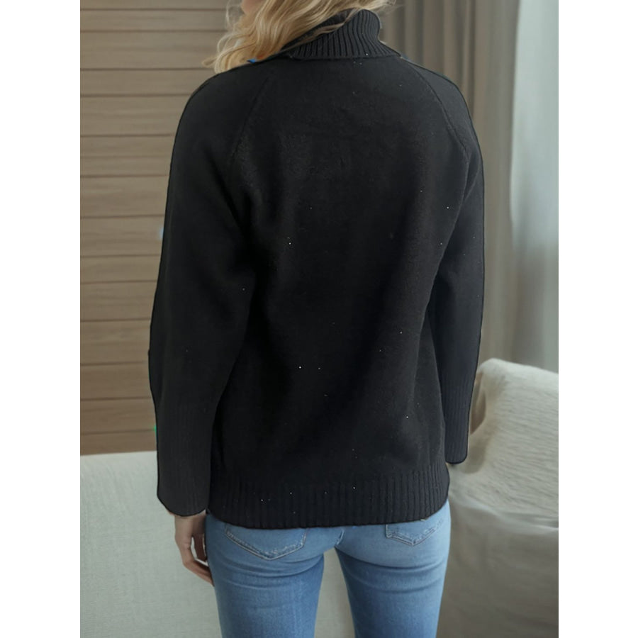 Turtleneck Raglan Sleeve Sweater Apparel and Accessories