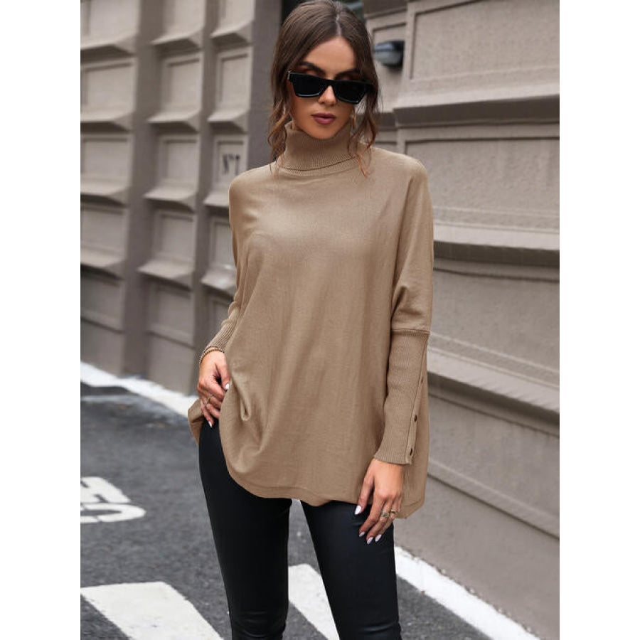 Turtleneck Raglan Sleeve Sweater Camel / S Clothing