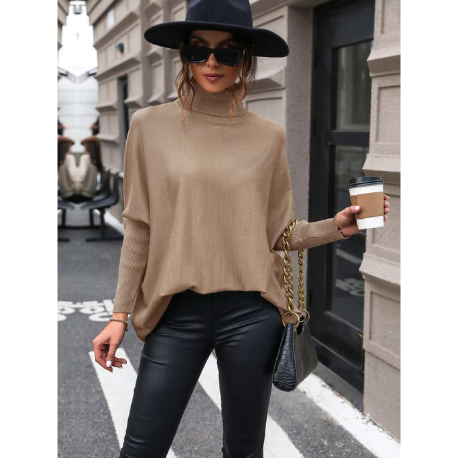 Turtleneck Raglan Sleeve Sweater Clothing