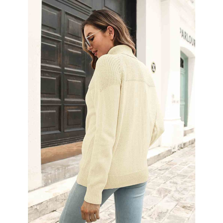 Turtleneck Raglan Sleeve Sweater