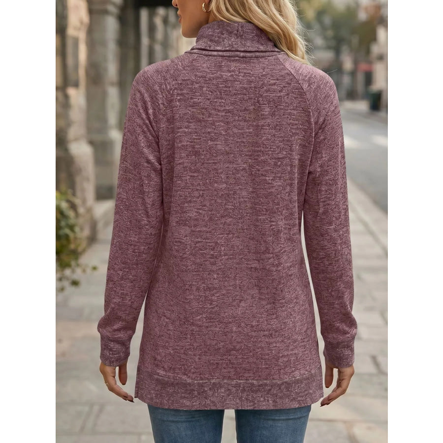 Turtleneck Raglan Sleeve T-Shirt Apparel and Accessories