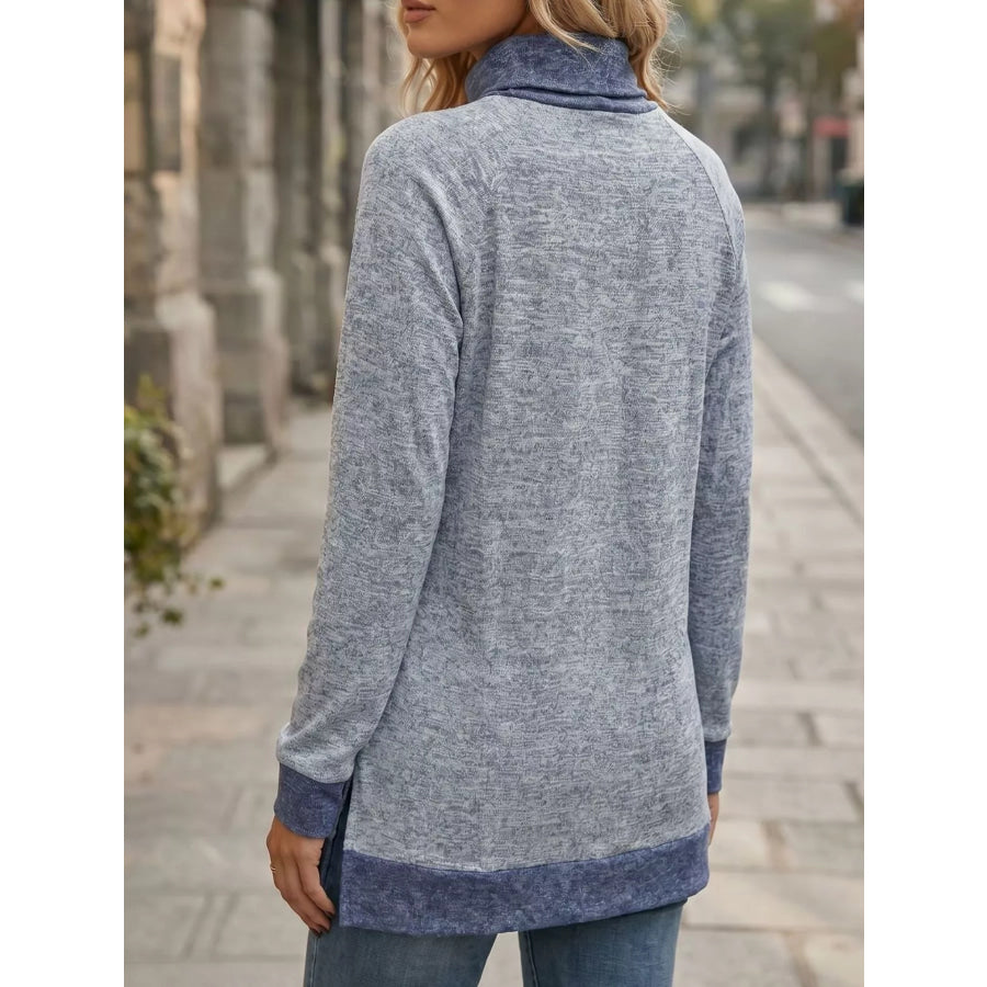 Turtleneck Raglan Sleeve T-Shirt Apparel and Accessories