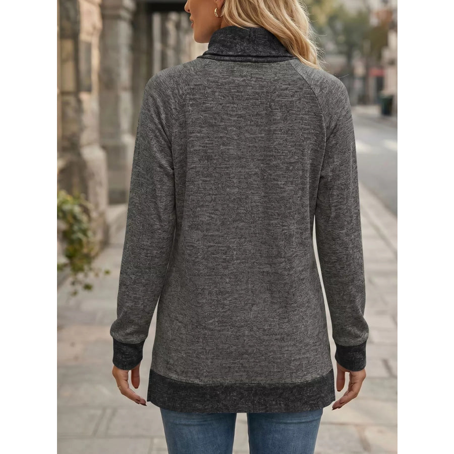 Turtleneck Raglan Sleeve T-Shirt Apparel and Accessories