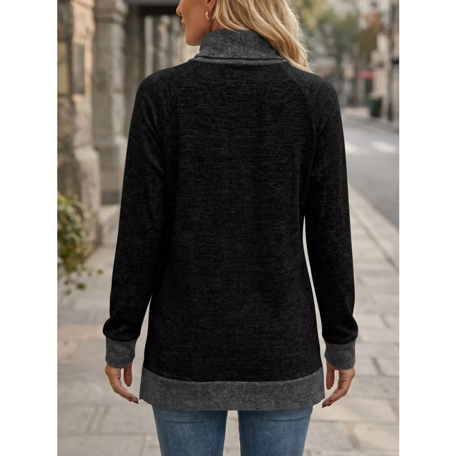 Turtleneck Raglan Sleeve T-Shirt Apparel and Accessories