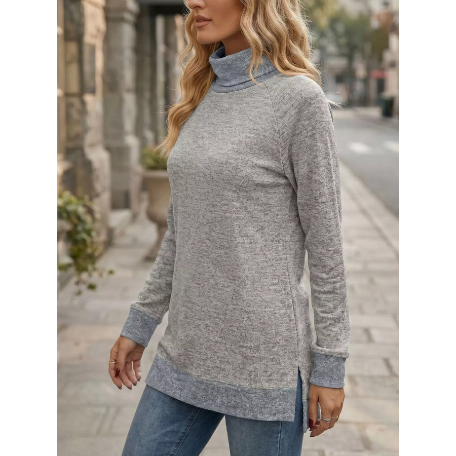 Turtleneck Raglan Sleeve T-Shirt Apparel and Accessories