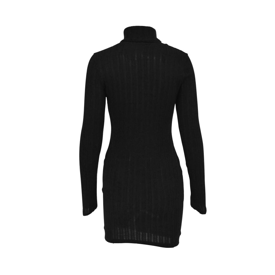 Turtleneck Ribbed Bodycon Mini Dress Apparel and Accessories
