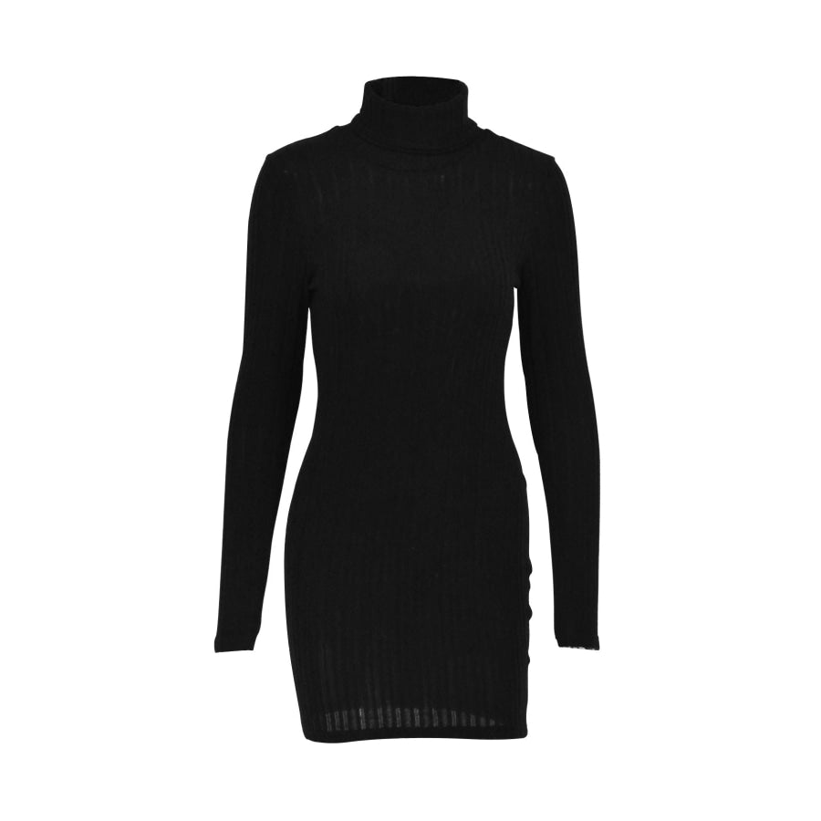Turtleneck Ribbed Bodycon Mini Dress Apparel and Accessories