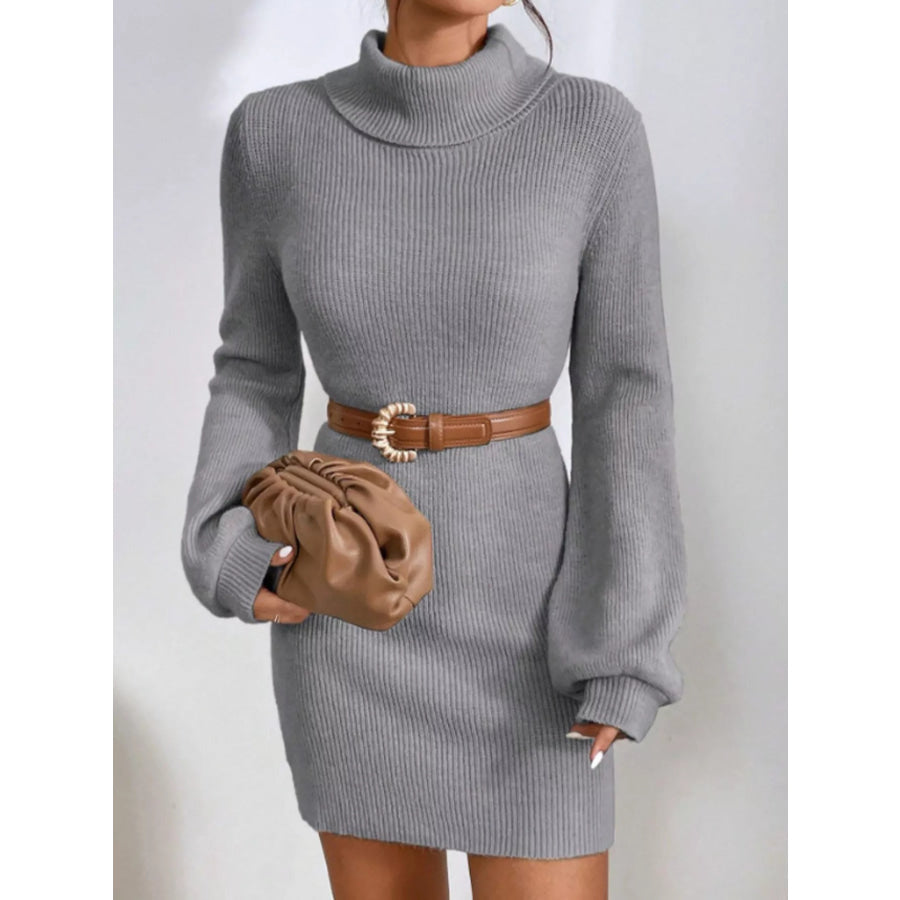 Turtleneck Ribbed Knit Sweater Dress Apparel and Accessories