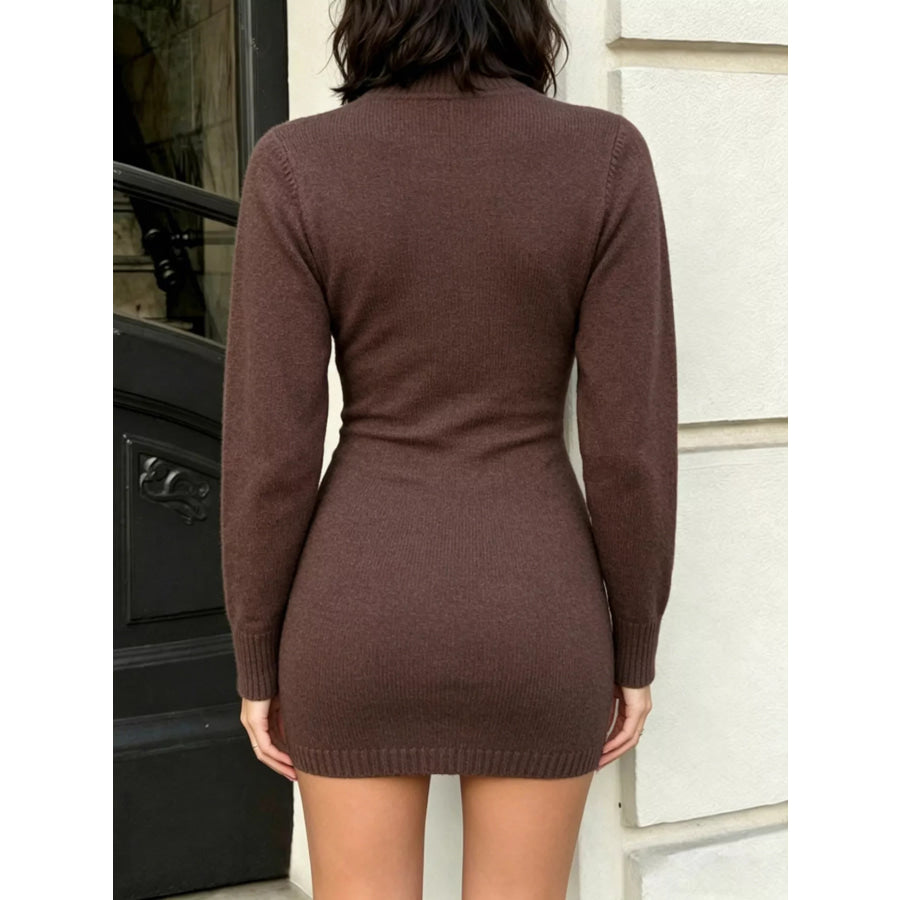 Turtleneck Ribbed Knit Sweater Dress Apparel and Accessories