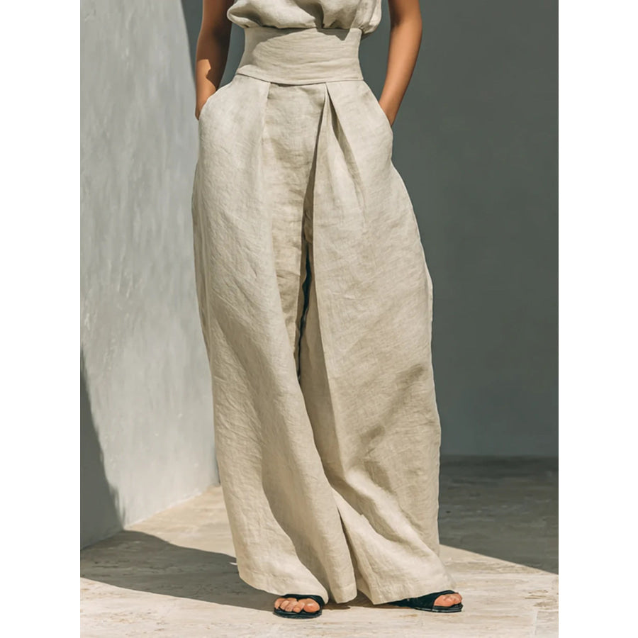 Turtleneck Sleeveless Top and Pants Set Apparel and Accessories
