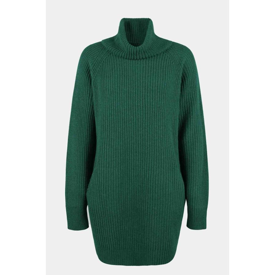 Turtleneck Sweater Dress with Pockets