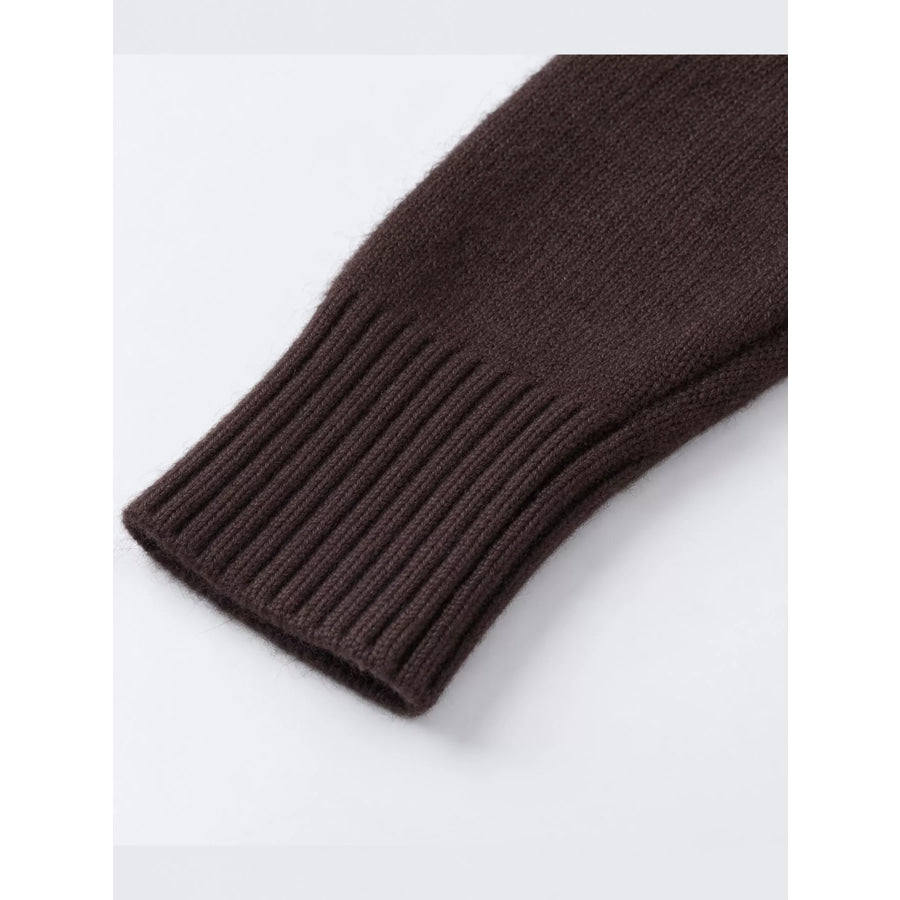 Turtleneck Zip-Up Cardigan Apparel and Accessories