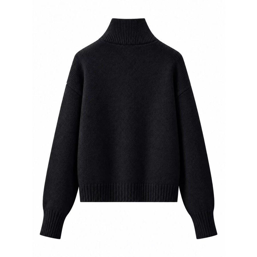 Turtleneck Zip-Up Cardigan Apparel and Accessories