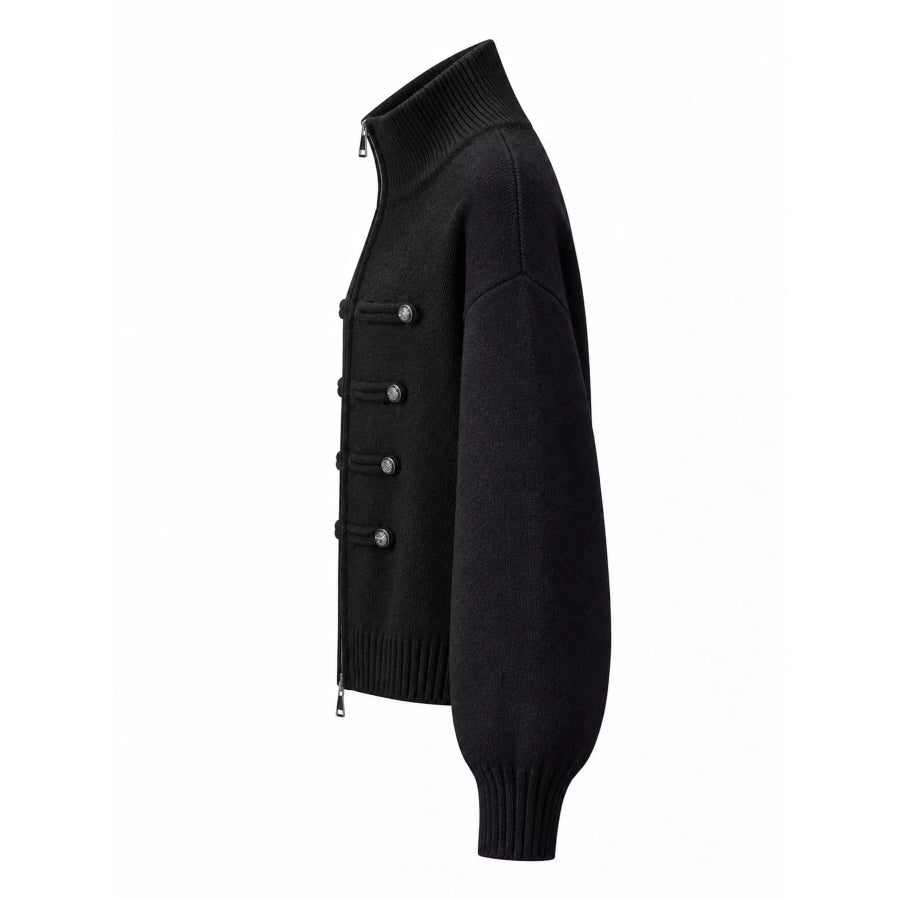 Turtleneck Zip-Up Cardigan Apparel and Accessories