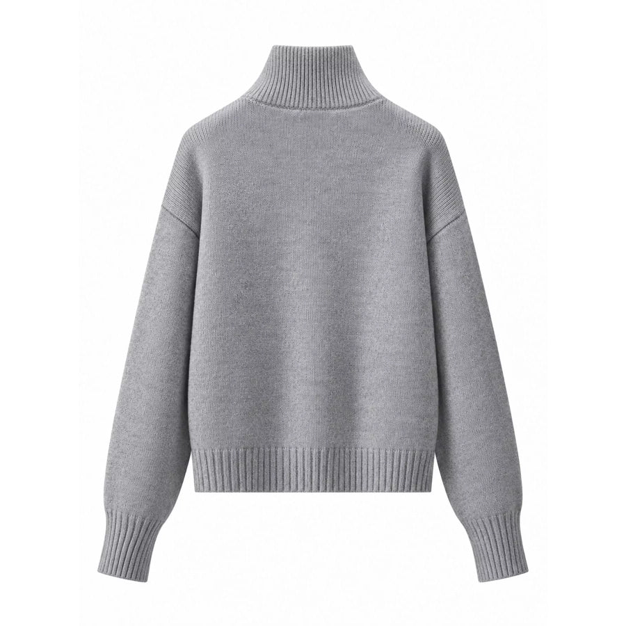 Turtleneck Zip-Up Cardigan Apparel and Accessories