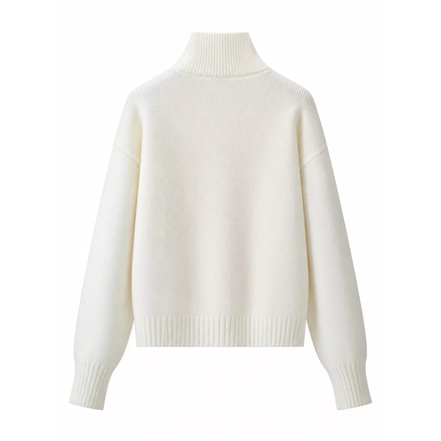 Turtleneck Zip-Up Cardigan Apparel and Accessories