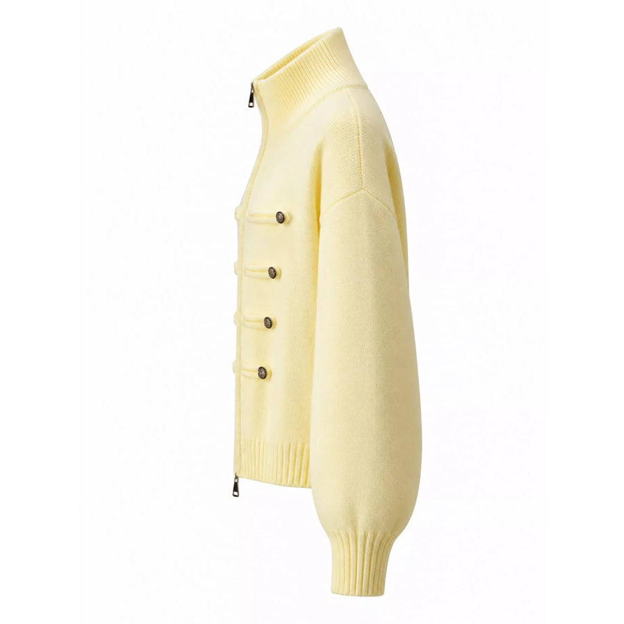 Turtleneck Zip-Up Cardigan Apparel and Accessories