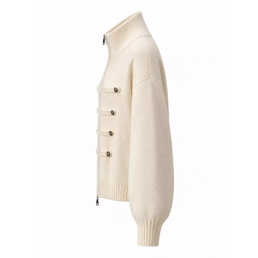 Turtleneck Zip-Up Cardigan Apparel and Accessories