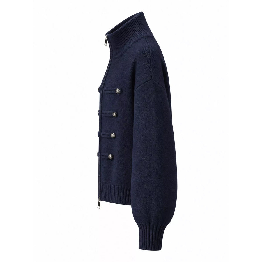 Turtleneck Zip-Up Cardigan Apparel and Accessories