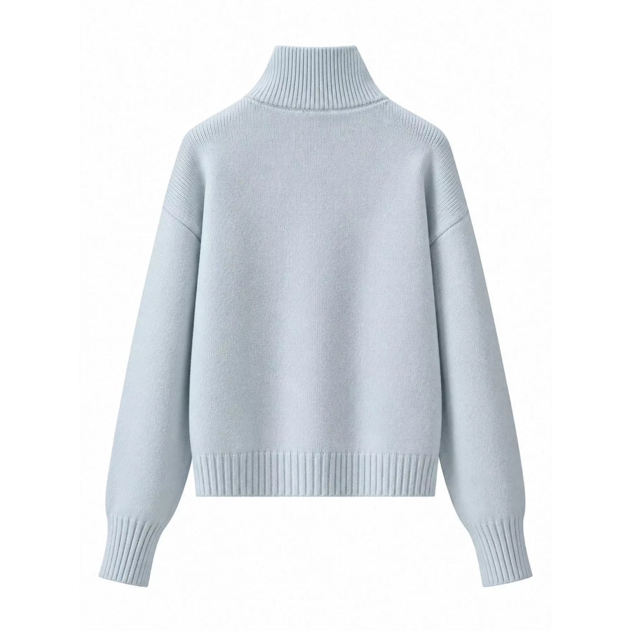 Turtleneck Zip-Up Cardigan Apparel and Accessories