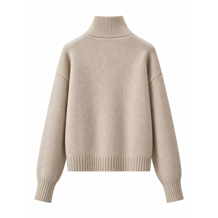 Turtleneck Zip-Up Cardigan Apparel and Accessories