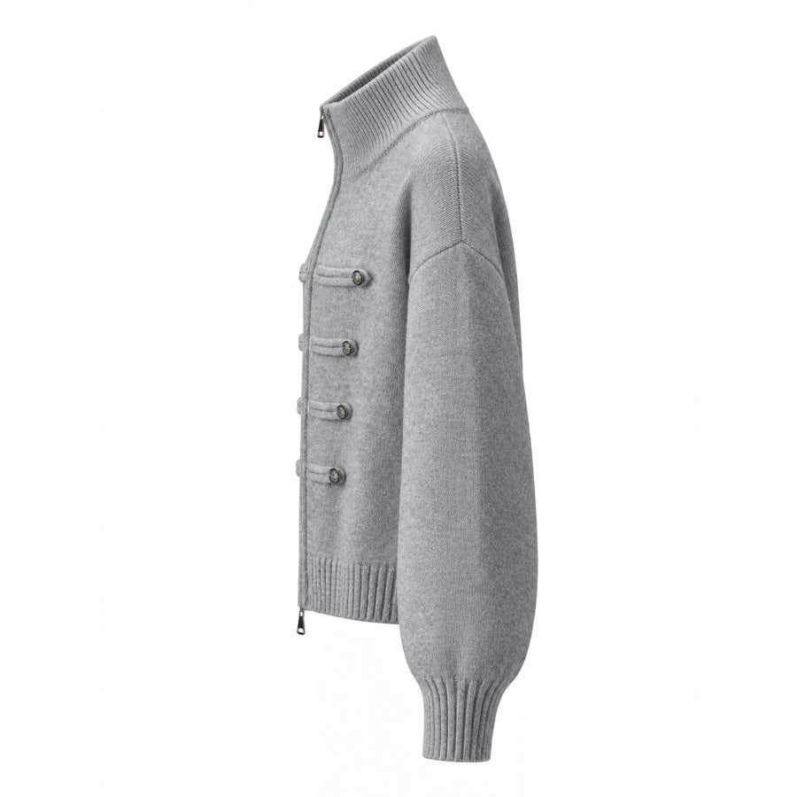 Turtleneck Zip-Up Cardigan Apparel and Accessories