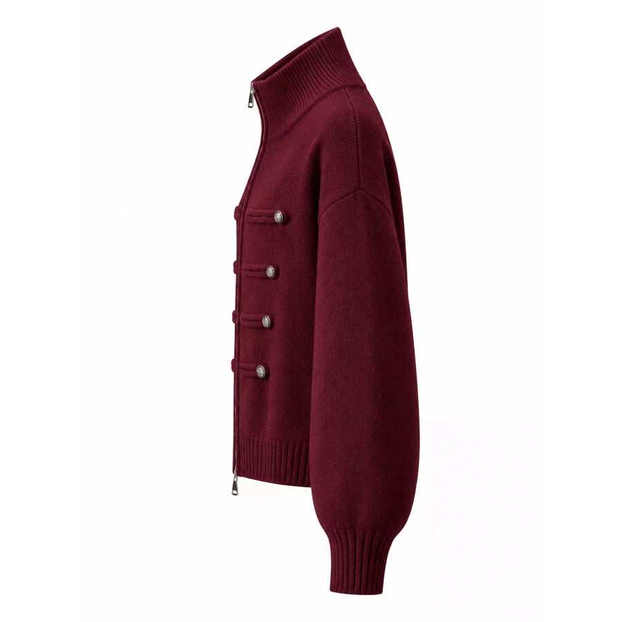 Turtleneck Zip-Up Cardigan Apparel and Accessories
