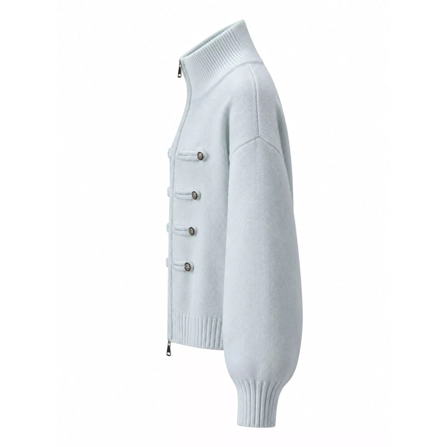 Turtleneck Zip-Up Cardigan Apparel and Accessories
