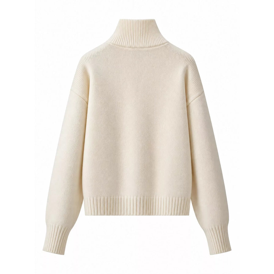 Turtleneck Zip-Up Cardigan Apparel and Accessories