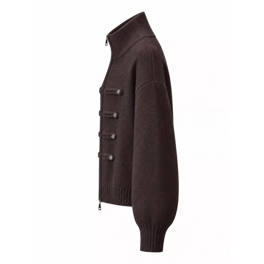 Turtleneck Zip-Up Cardigan Apparel and Accessories