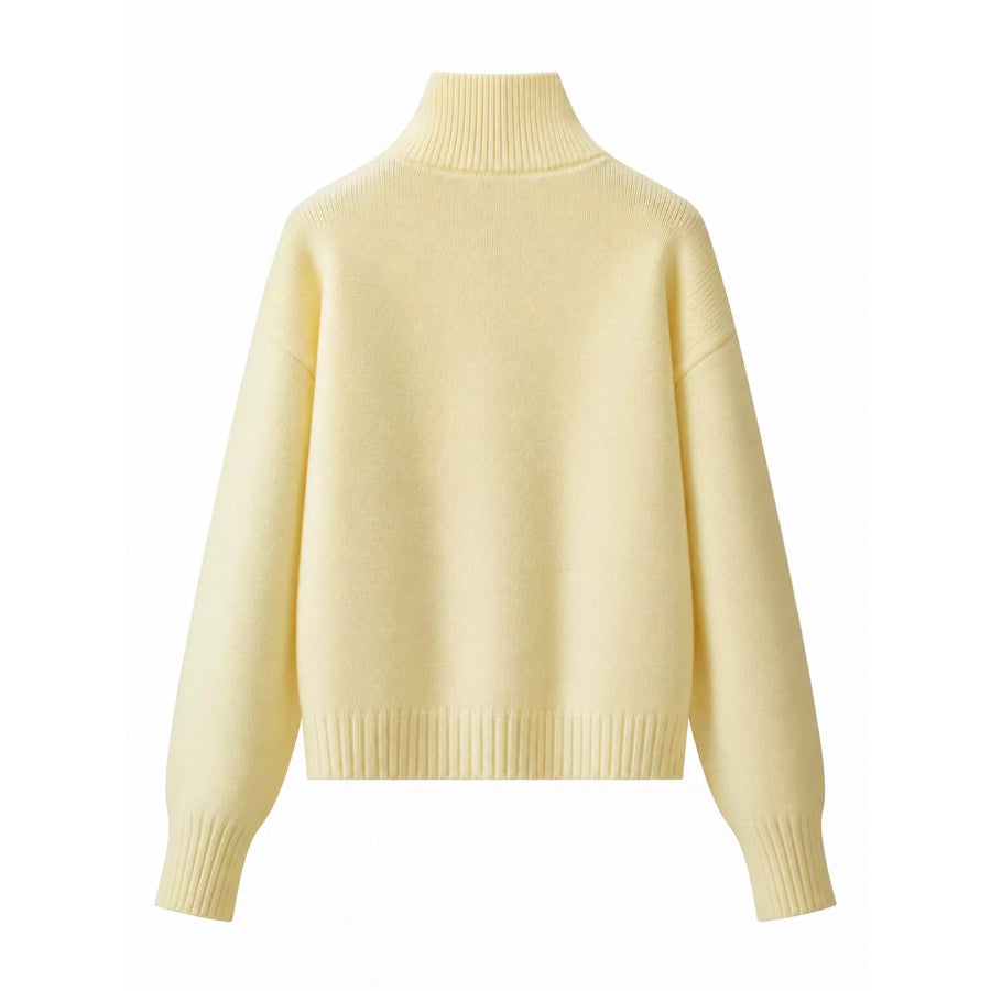 Turtleneck Zip-Up Cardigan Apparel and Accessories