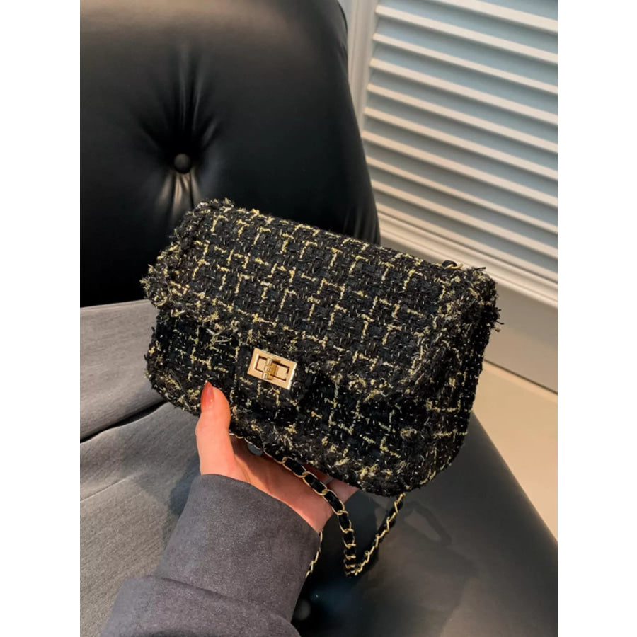 Tweed Flap Crossbody Bag Apparel and Accessories