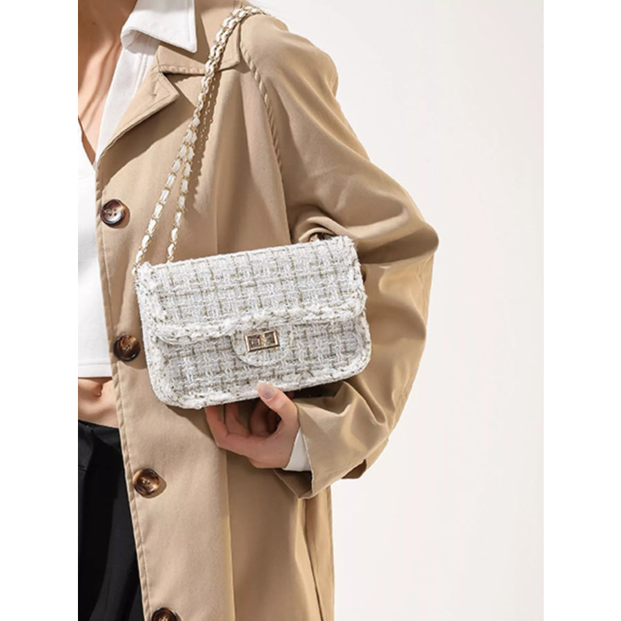 Tweed Flap Crossbody Bag Apparel and Accessories