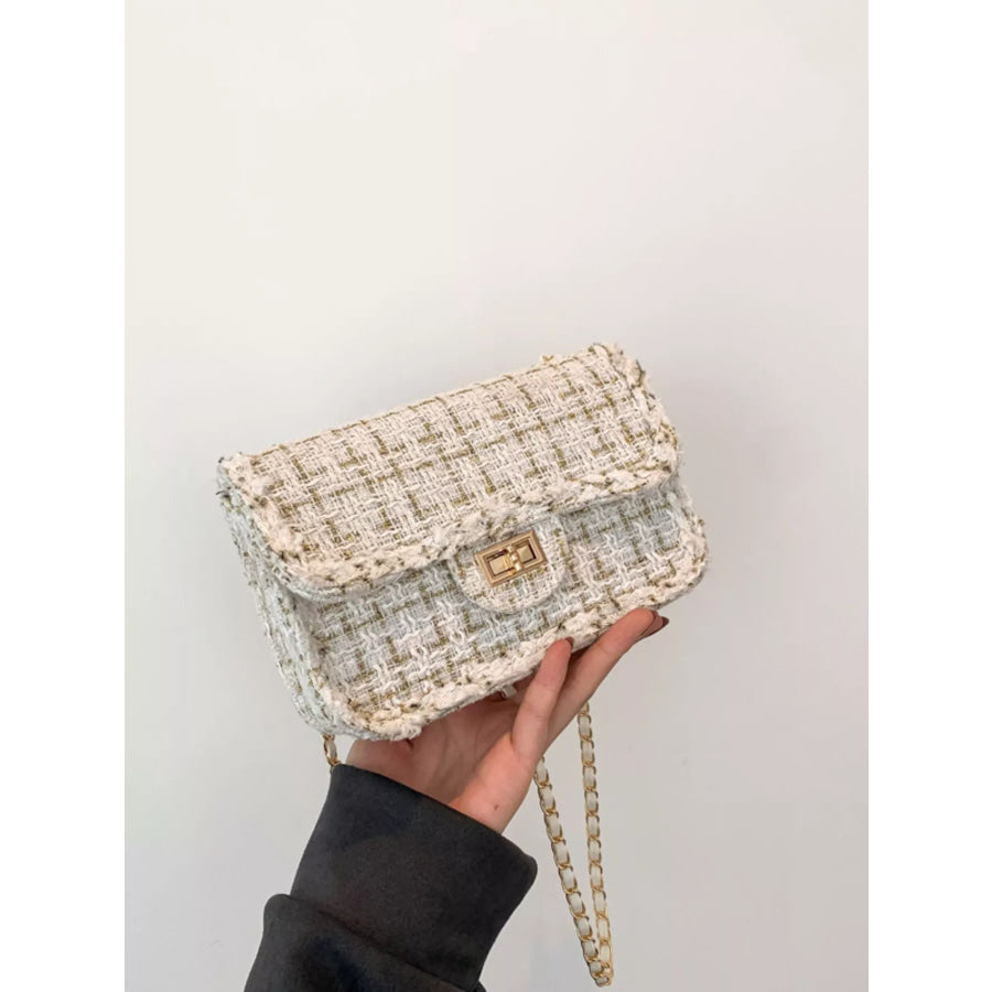 Tweed Flap Crossbody Bag Apparel and Accessories
