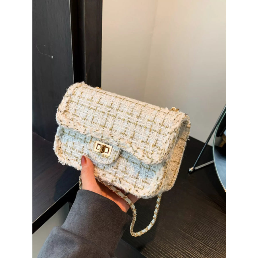 Tweed Flap Crossbody Bag Apparel and Accessories