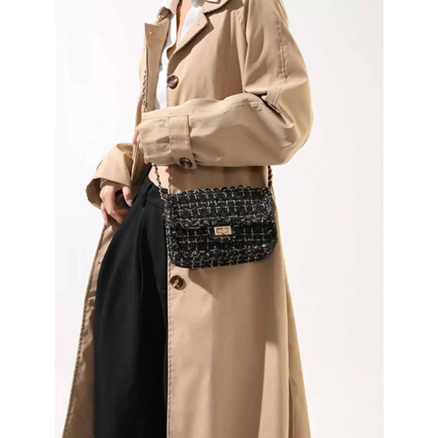 Tweed Flap Crossbody Bag Apparel and Accessories