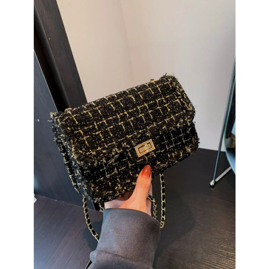 Tweed Flap Crossbody Bag Apparel and Accessories