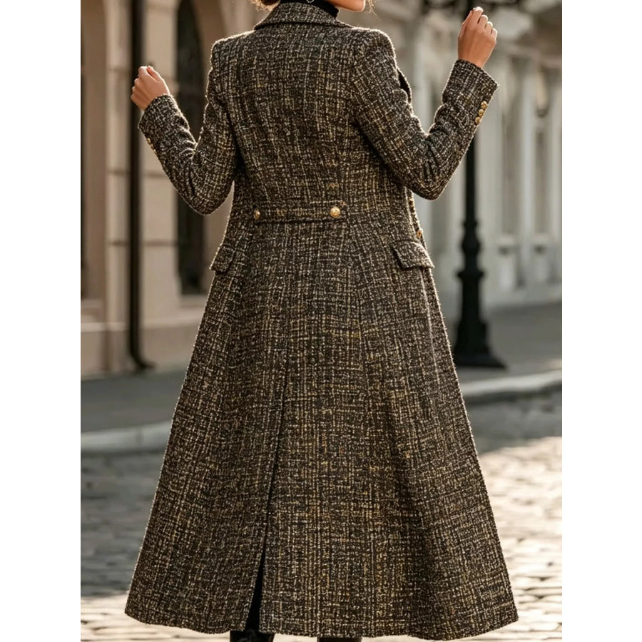 Tweed Long Sleeve Longline Coat Apparel and Accessories