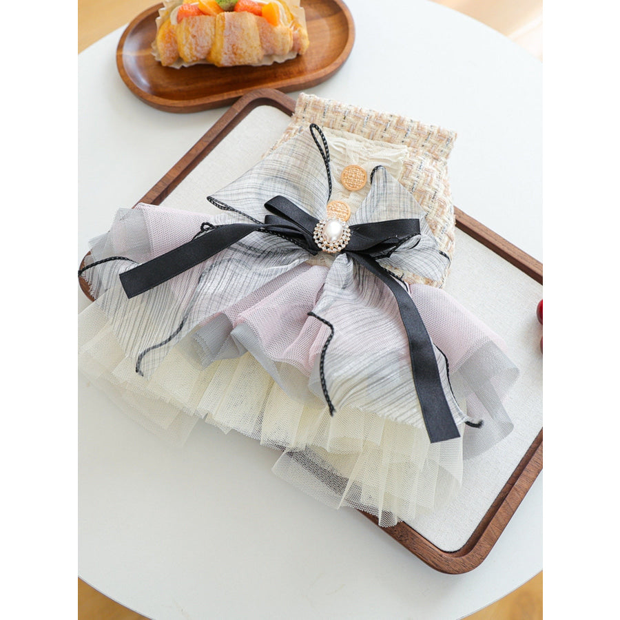 Tweed Pet Dress with Ruffle Apparel and Accessories