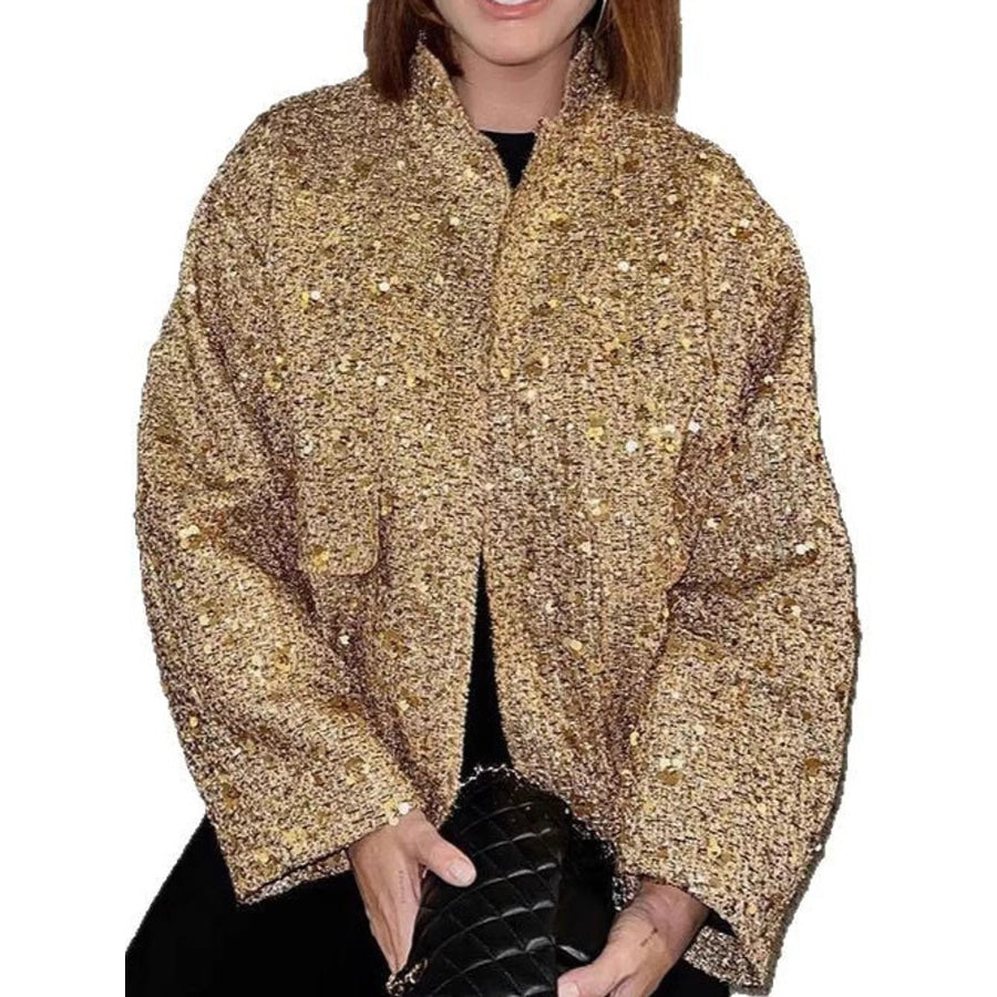 Tweed Textured Long Sleeve Jacket Apparel and Accessories