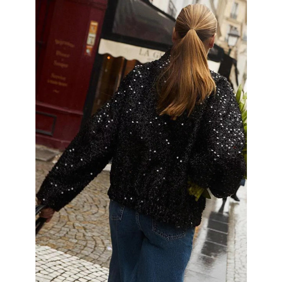 Tweed Textured Long Sleeve Jacket Apparel and Accessories