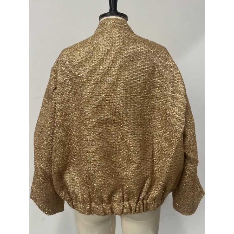 Tweed Textured Long Sleeve Jacket Apparel and Accessories
